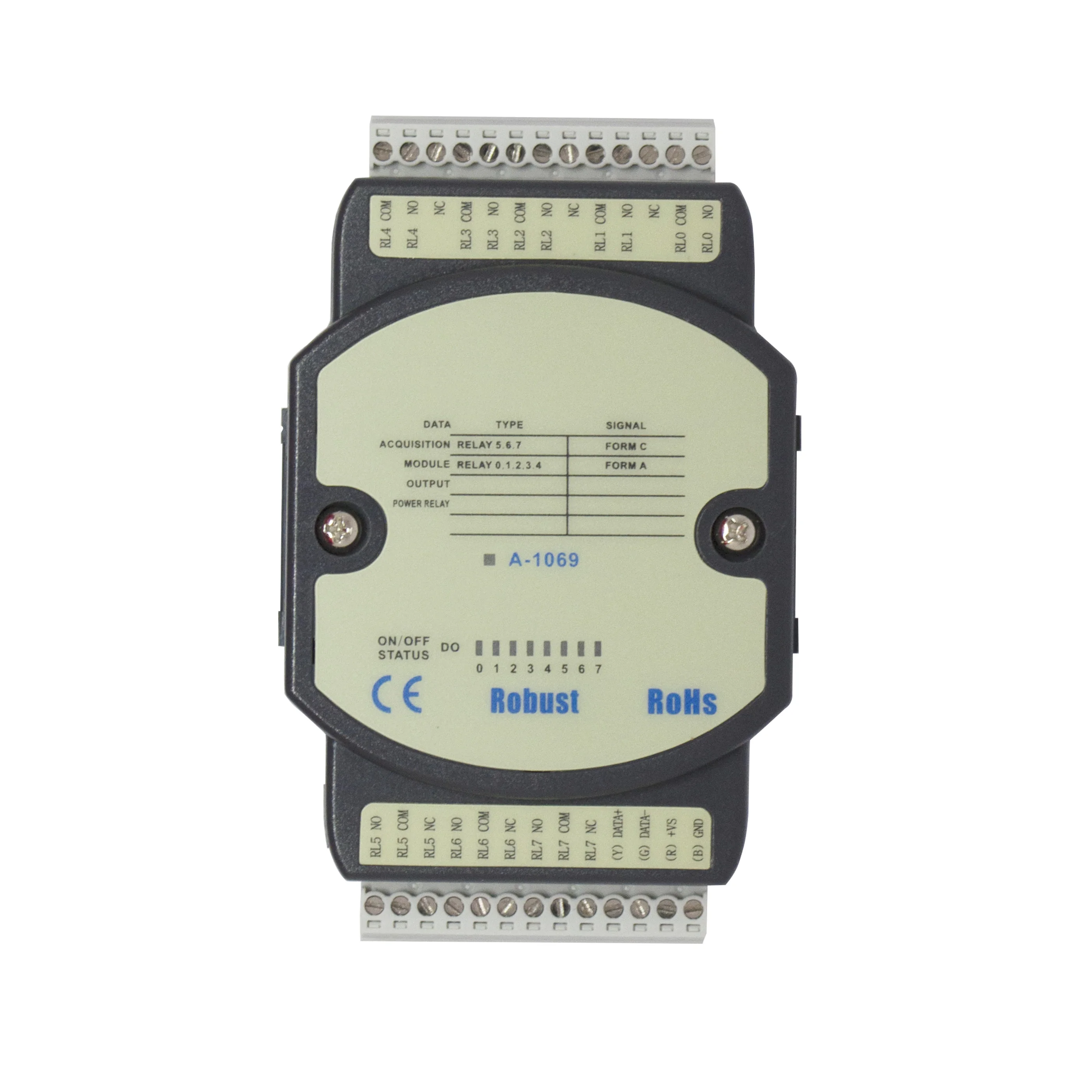 Digital IO Module 8DO Power Relay Output Remote Module Support Modbus RTU RS-485 Port A-1069