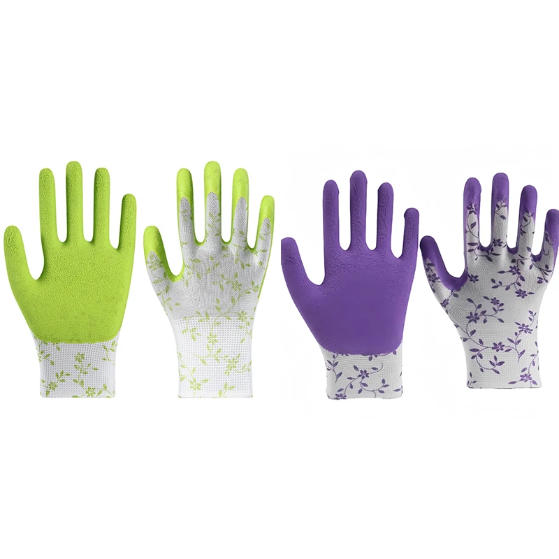 DIY Rubber Gloves Garden Gloves One Size For Women Breathable Foam Latex Working Gloves For Gardening Landscape
