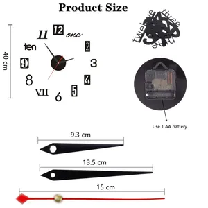 3D Römisch -Zifferungs -Acryl -Spiegel -Spiegel Wandbeobachtungsaufkleber, DIY -Uhr -Quarz, Heimdekoration, Aufkleberraum, Mode, neu, 2022 8 Hauptverkäufe Uranglas - №5