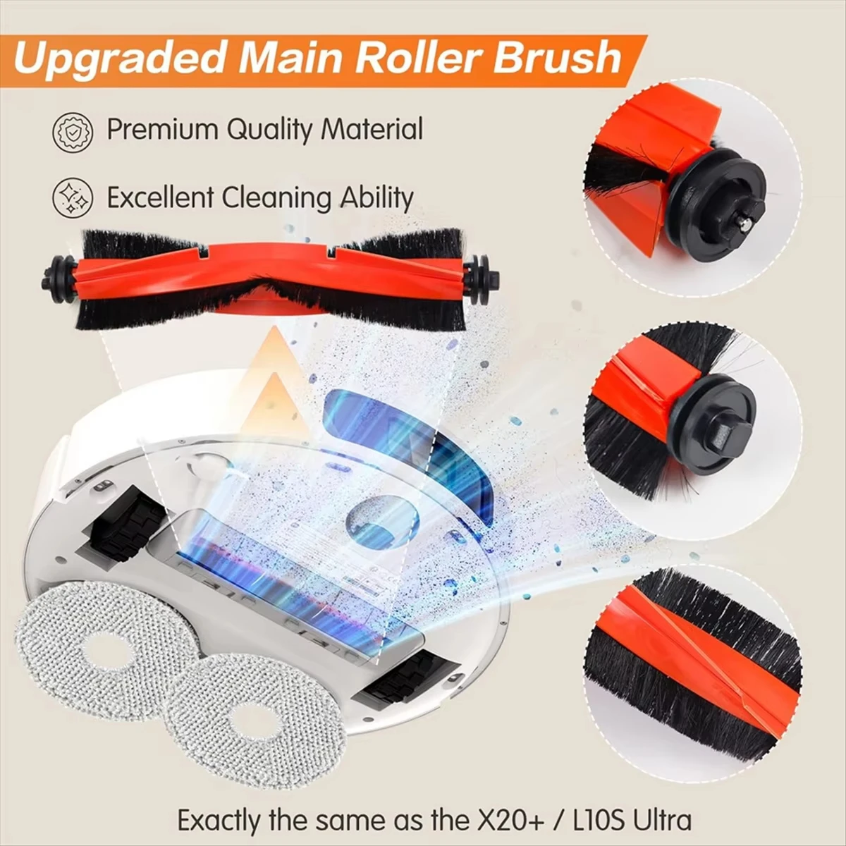 Voor Xiaomi X20+/X10+ Plus, voor Dreame L10s Ultra/L10 Ultra/L10 Prime Robot Stofzuiger Borstel Filters Mop Zakken