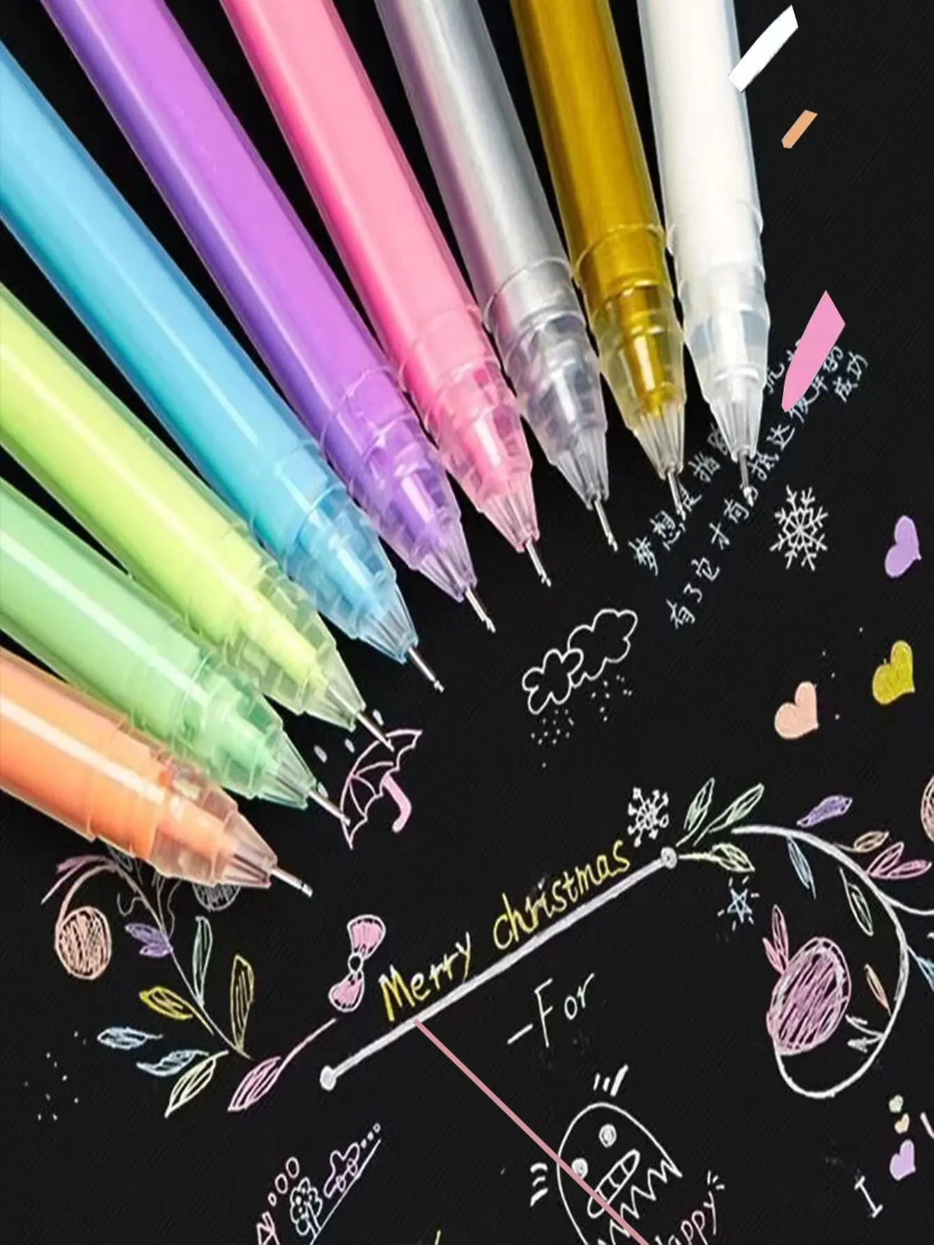 12-farbiger Nadel-Textmarker mit großer Kapazität, feine Spitze, 0,5 mm, Gelstift, Zeichnung, DIY, schwarzer Karton, Zeichnung, Markierung, Tagebuch, Kritzeln – Detail 5