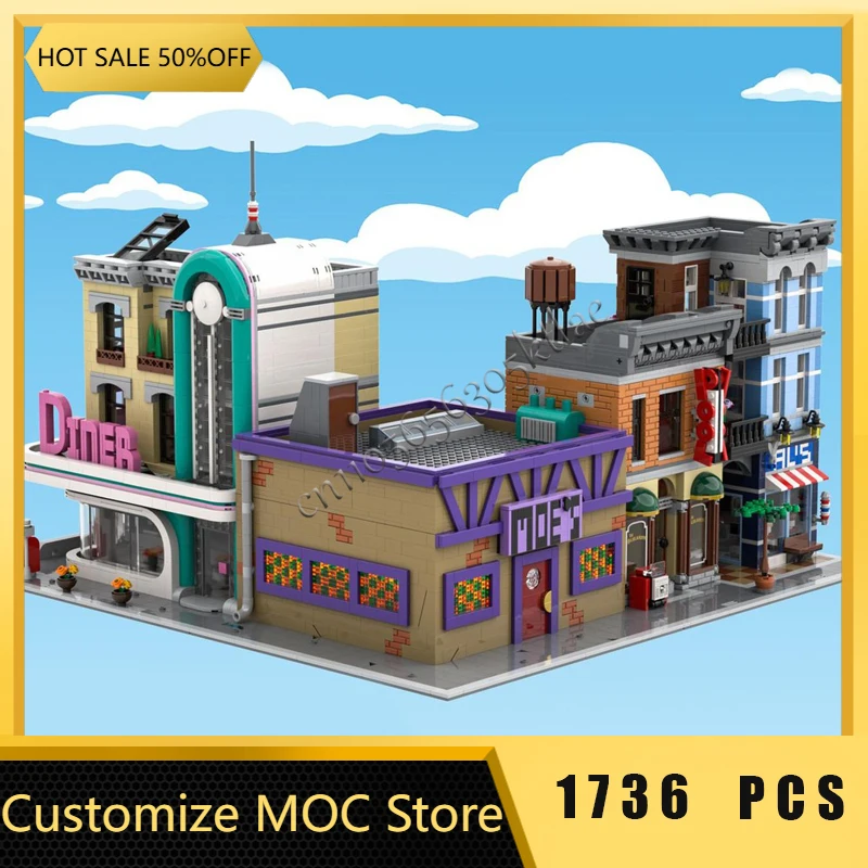 1736 pièces Simple ville rue scène personnaliser modulaire Moe's Tavern MOC bloc de construction modèle enfants éducation jouet cadeaux d'anniversaire
