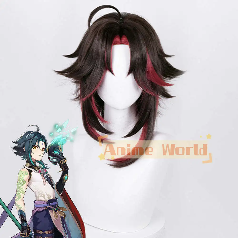 

Genshin Impact Xiao Black Red Cosplay Wig