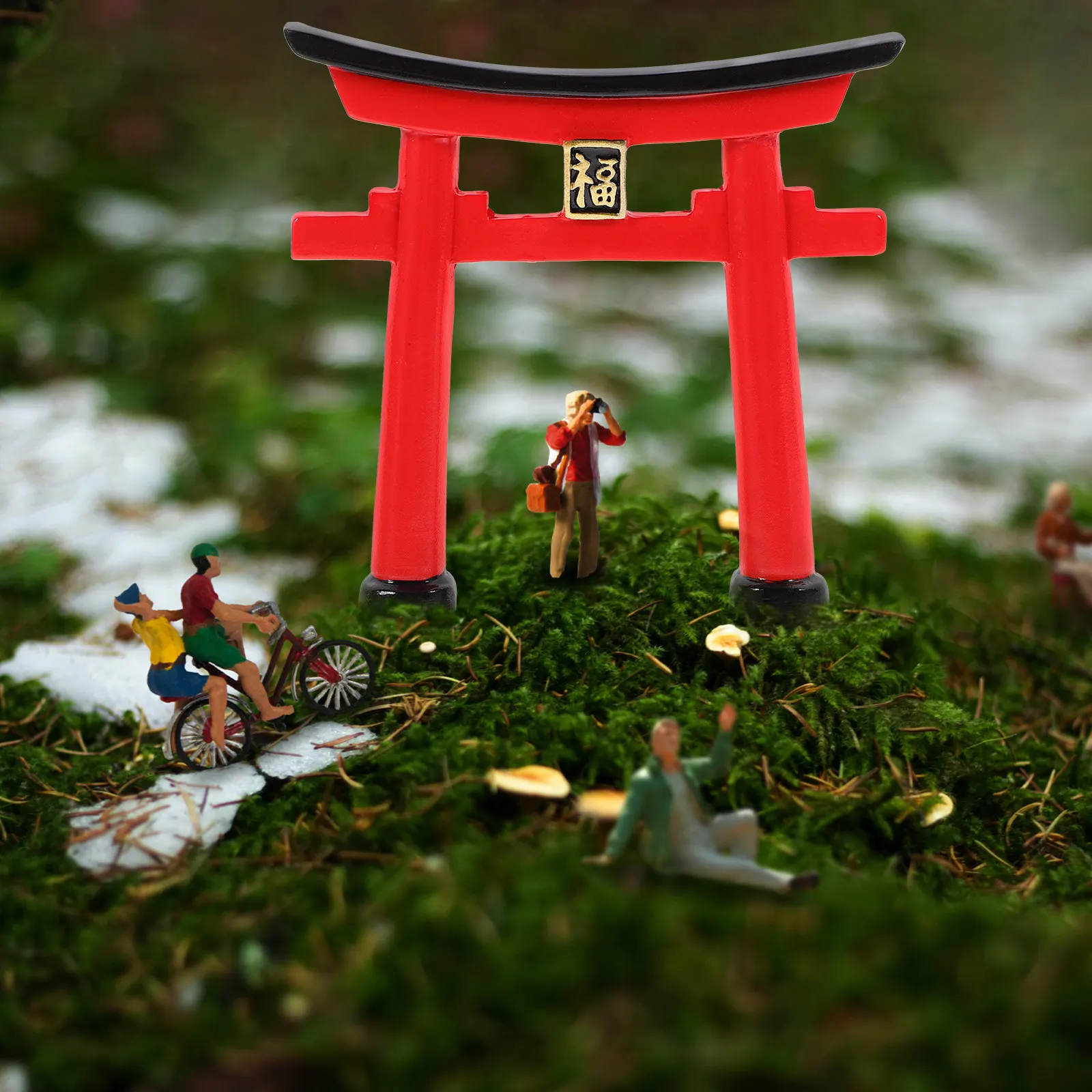 Miniature Torii Gate Japanese Asian Architectural Model Bonsai Garden Ornament Aquarium Landscape Prop Fish Tank Decoration
