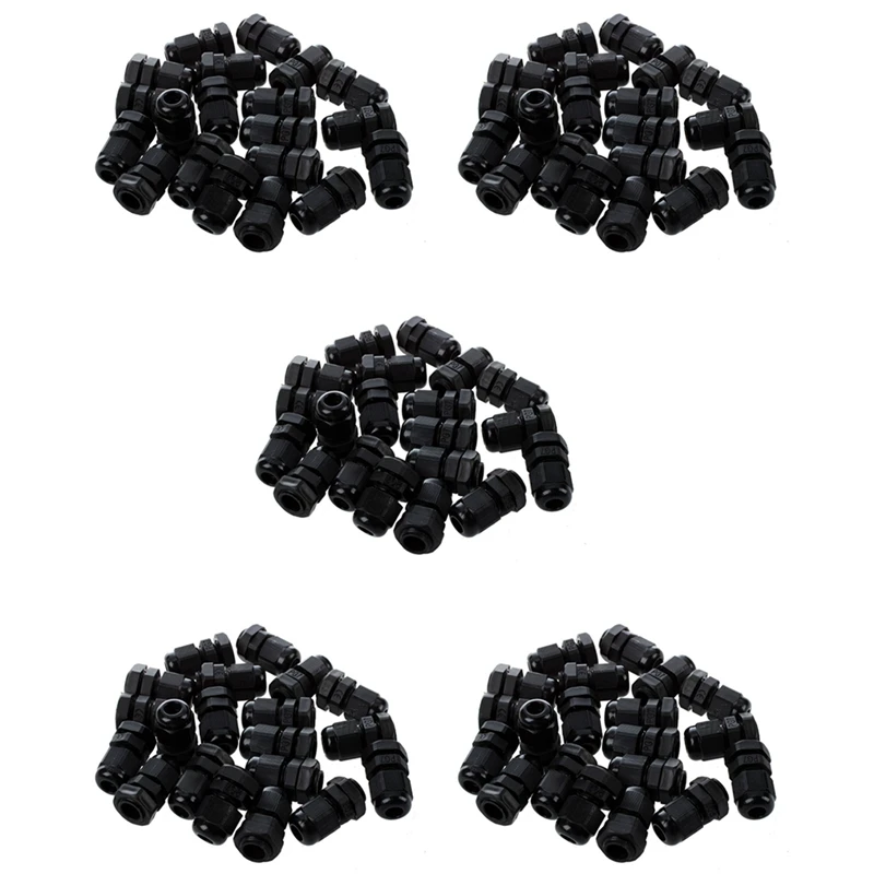 Promotion! 100 Pieces Black Plastic Waterproof Cable Gland Connector PG7