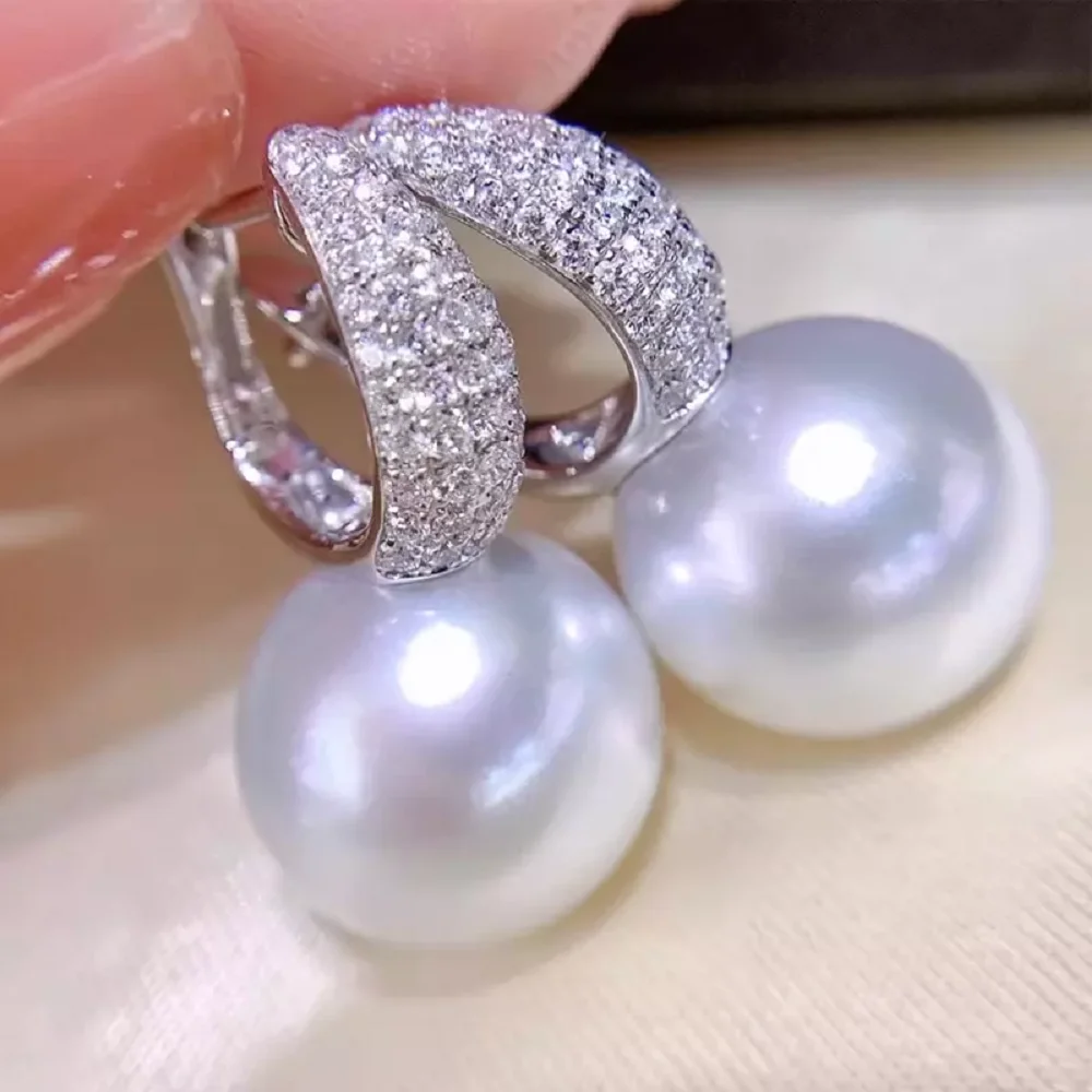 

Gorgeous AAAA 9-10mm10-11mm 11-12mm Natural Japanese Round White Pearl Earrings 925s