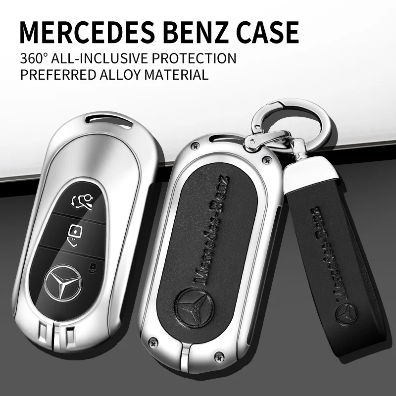 Zinc Alloy Car Key Case Cover Shell For Mercedes Benz W223 W206 S350L S400L S450L S500L C S Class Protector Keychain Accessories