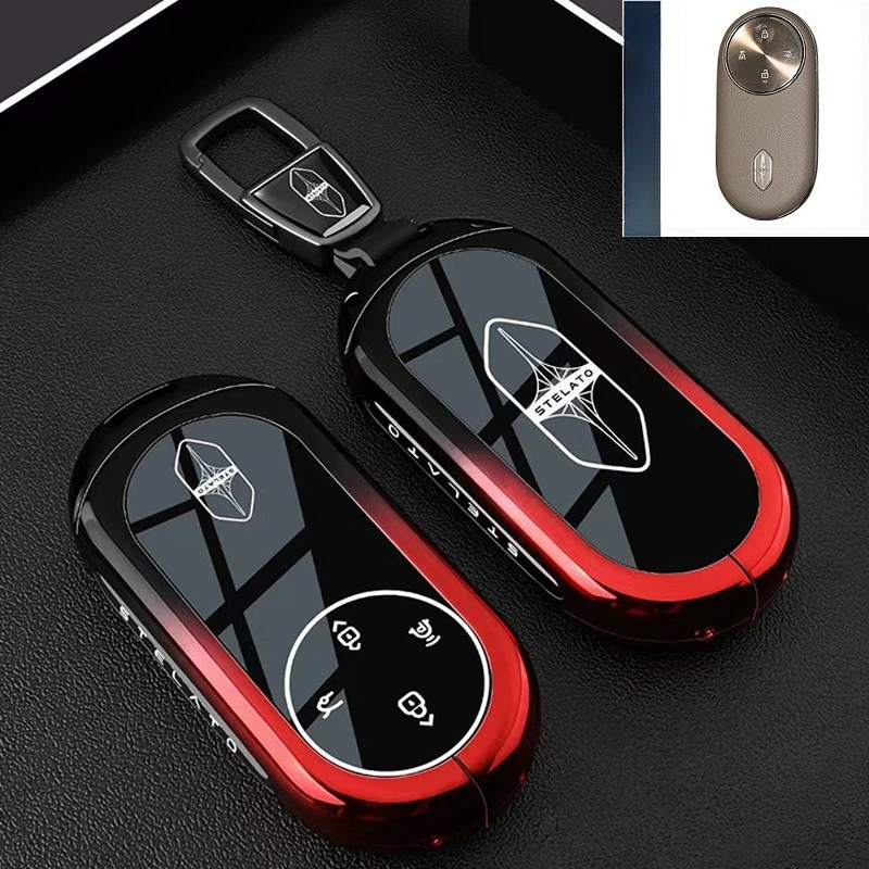 Zinc Alloy Key Fob Cover for 2025-2026 STELATO S9/S9T Vehicles, Heavy Duty Metal Protective Case Shell with Keychain, Anti-Drop