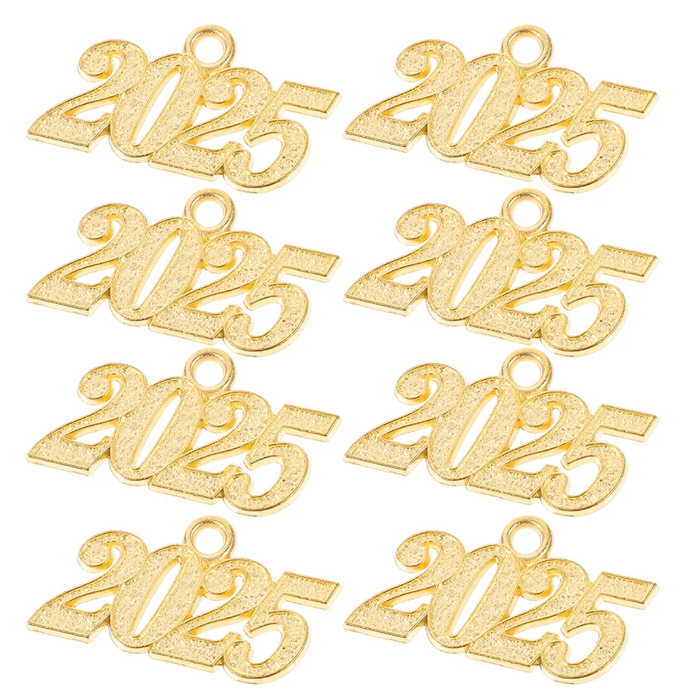 

100 Pcs 2025 Pendant Gift Jewelry Charms for DIY Necklace Graduation Hat Number Alloy Crafts Making Accessory