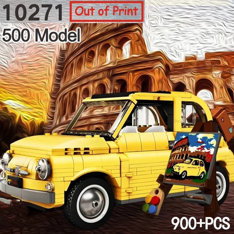 New 900+PCS 500 Building Blocks Set Classic Yellow Car Model Creative DIY Vehicle Construction Toys Gift For Kids Boys And Girls