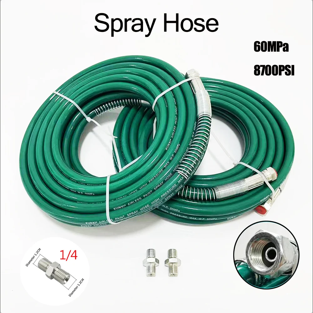 

Upgraded Thickened Woven Fiber Layer High pressure hose 1/4'' 0.5~40M BSP 7250Psi Airless Hose sprayer Airless Paint Hose