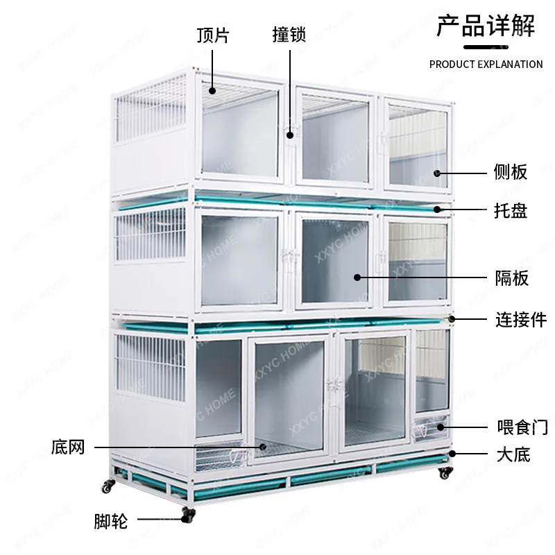 XX LPet store display cabinet cat and dog foster cage glass\ reinforced isolation cage