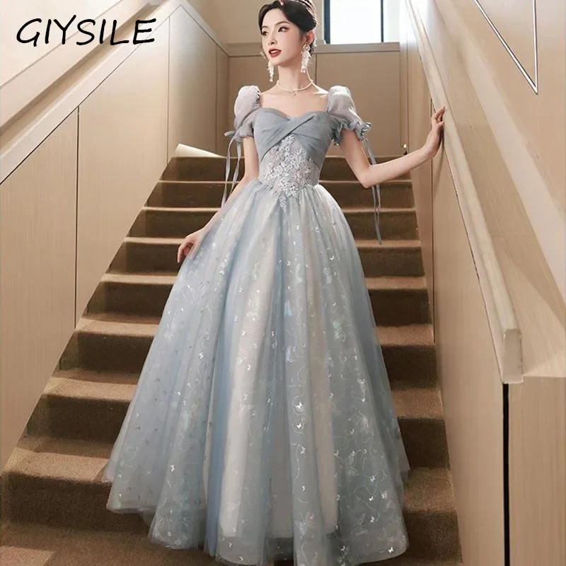 Formal Dress Women Elegant Elegant Romantic Sky Blue Dresses Light Luxury Temperament Princess Banquet Dress Vestidos De Fiesta