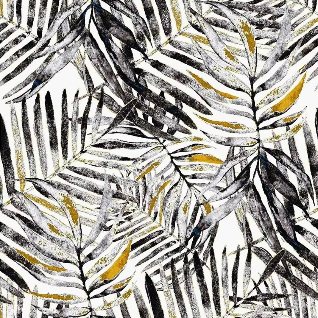 

Boho Black Tropical Palm Leaf Peel and Stick Wallpaper Rainforest Self Adhesive Wallpaper Removable Contact Paper for BBedroom
