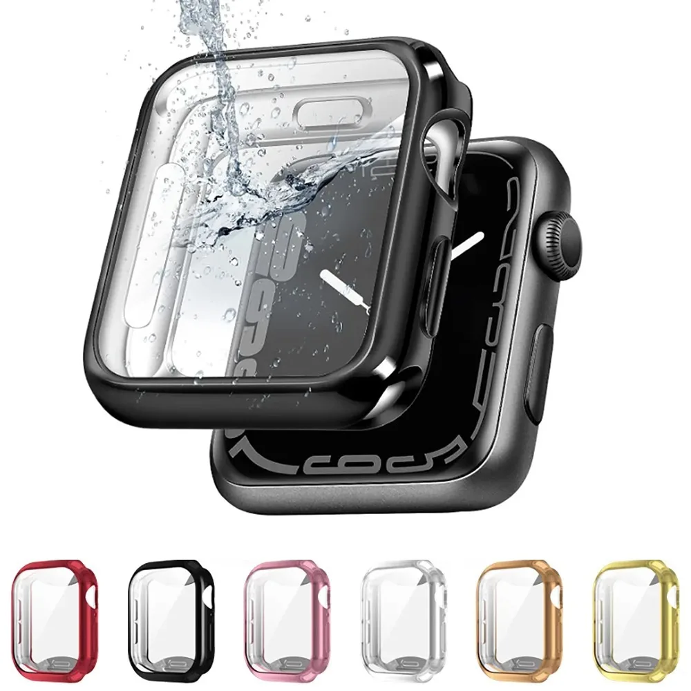 Electroplated TPU Cover for Apple Watch Case 40mm 44mm 41mm 45mm 46mm 42mm No Screen Protector for iWatch 11 10 9 8 7 6 5 4 SE