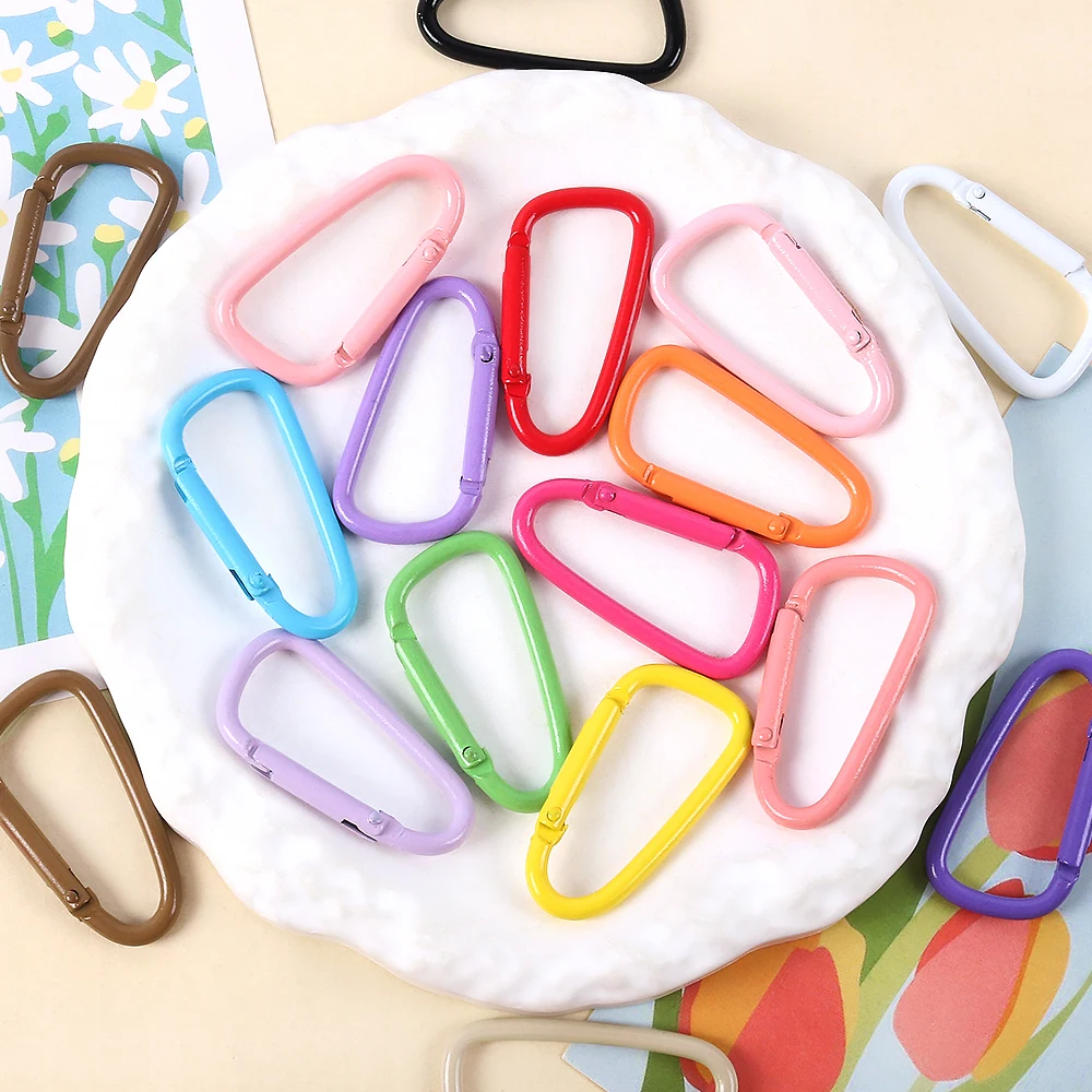1pcs Alloy Carabiner Key Chain Clip Colorful D-shaped Spring Buckle Hook For DIY Outdoor Camping Handbag Key Ring Accessories