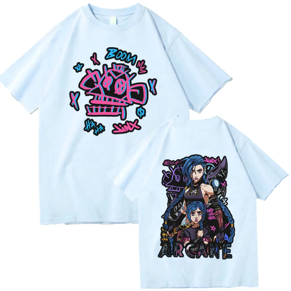 Quente anime arcano camiseta homem mulher harajuku o-pescoço verão camisa casual