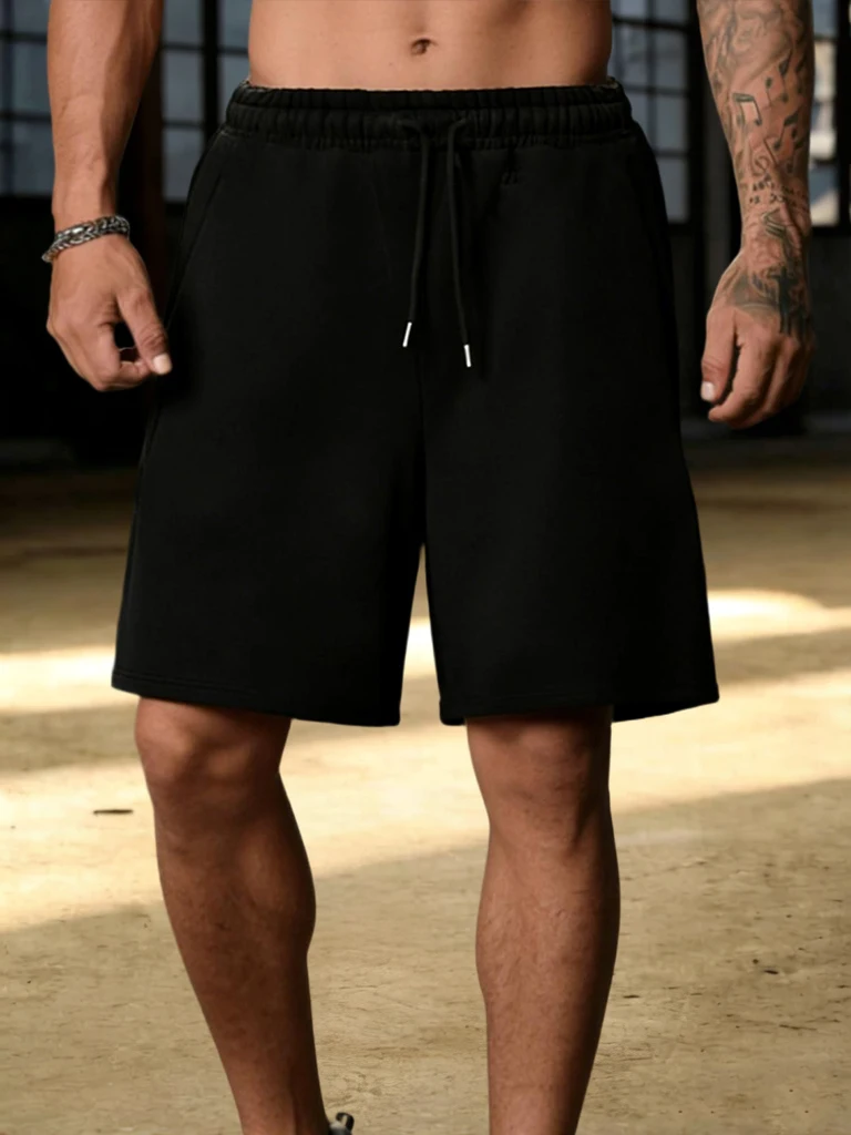 

Summer Solid Casual Shorts Basics All-Match Comfortable Short Pants Fitness Stretch Drawstring Sportpants Loose Sport Bottoms