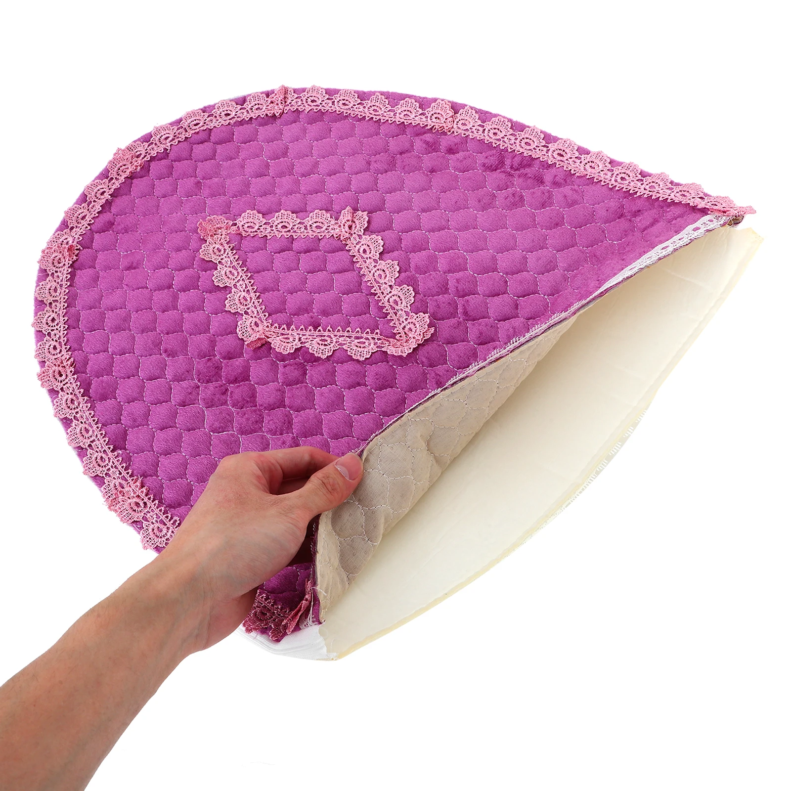 

European Style Toilet Seat Cover Set Purple Cushion Pads Tank Cover High-Grade Elegant Year-Round Use Toilet Seat Cushion