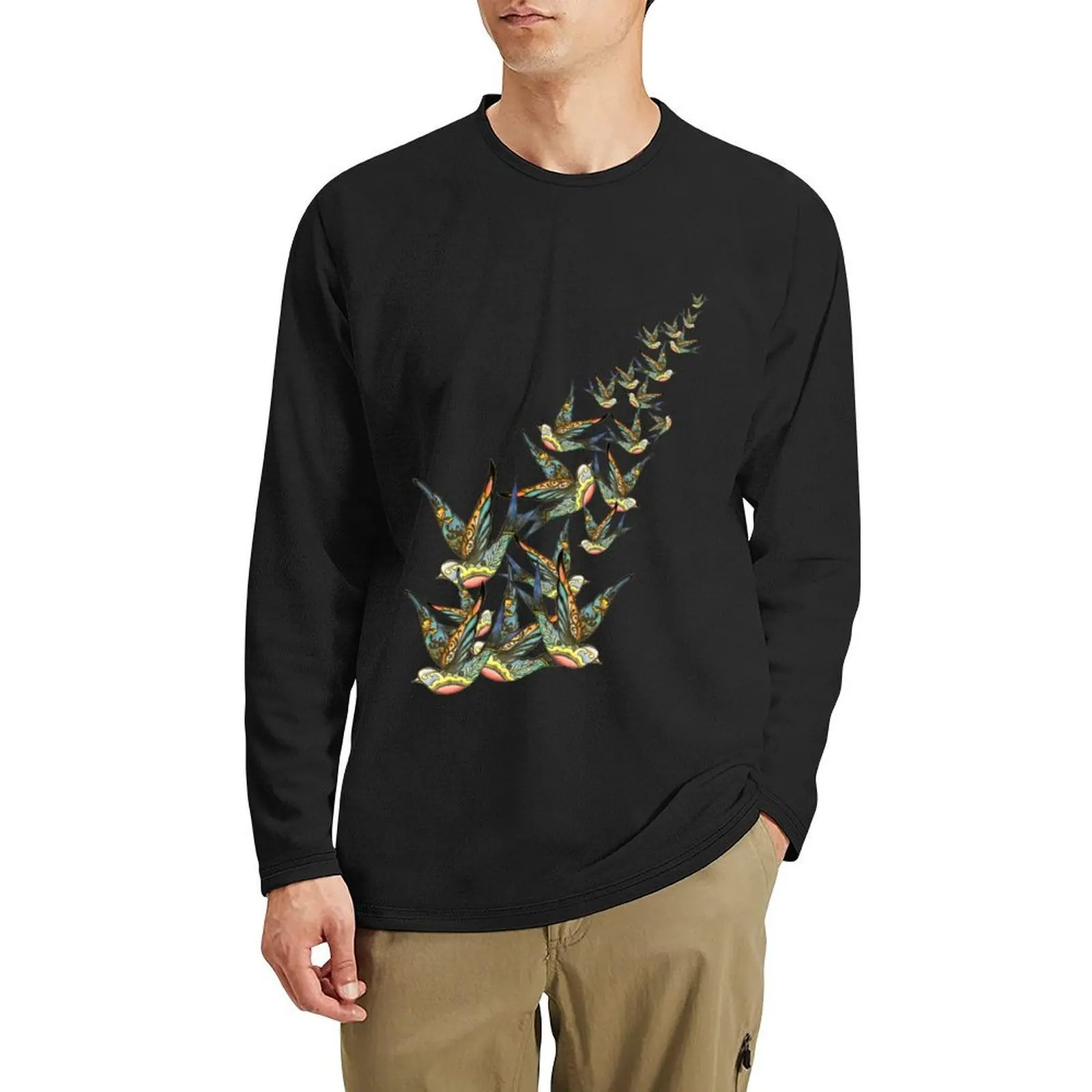 

Swallow Long T-Shirt funny t shirt korean fashion anime clothes anime plain white t shirts men