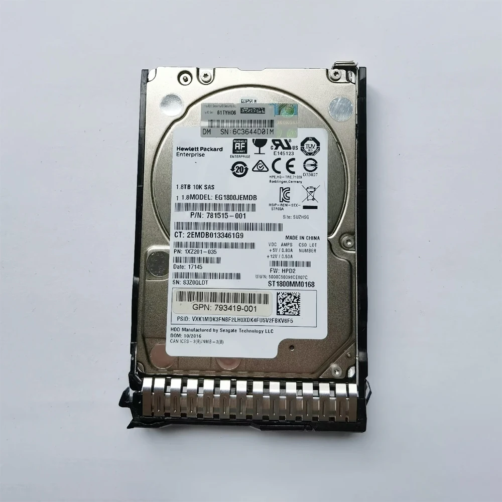 1.8TB 1.8T 10K SAS 12GB 2.5'' 791055-001 ST1800MM0168 Server Hard Drive For DELL HDD