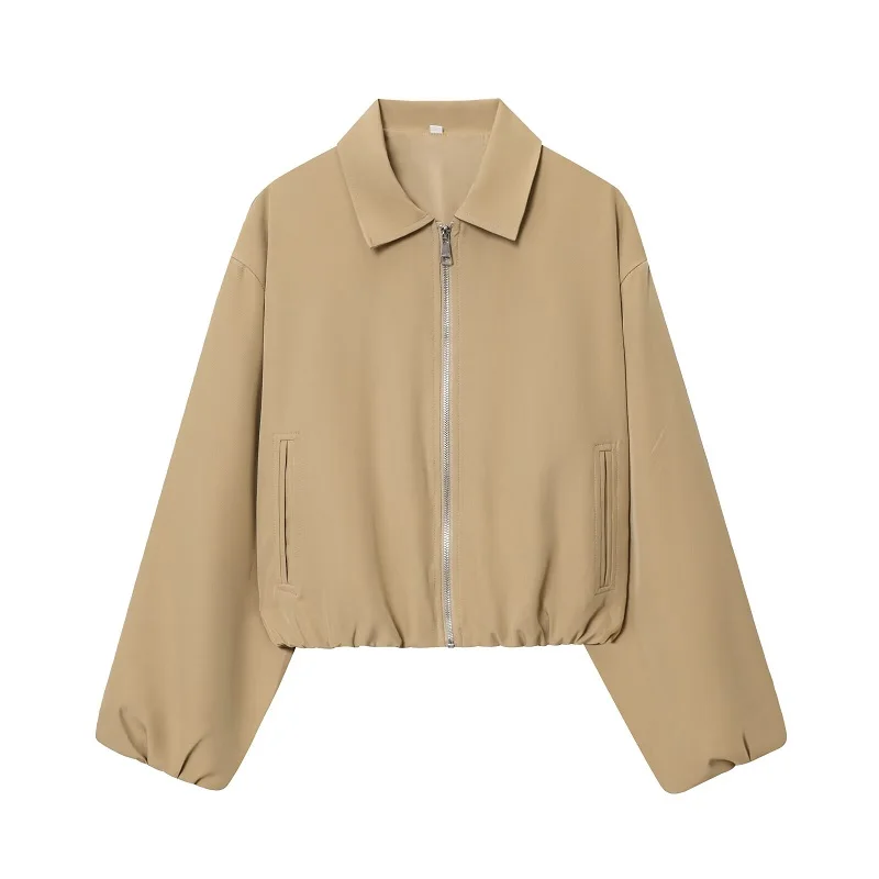 MUJER Gepofte Bomberjacks voor Dames Zip Varsity Cropped Jacket Dames Demi-seizoen Jas voor Dames Outerwears Damesjassen