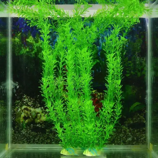 Aquarium Simulation Plant Aquatic Fish Tank Plants Plastic Artificial Water Grass Fish Tank Decoration Accessories(About 32cm)어항