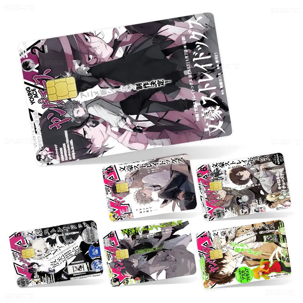 Anime Bungo Stray Dogs Anime Cartoon Bear Skin Sticker Film Tape Case for Big Credit Debit Card Front Side