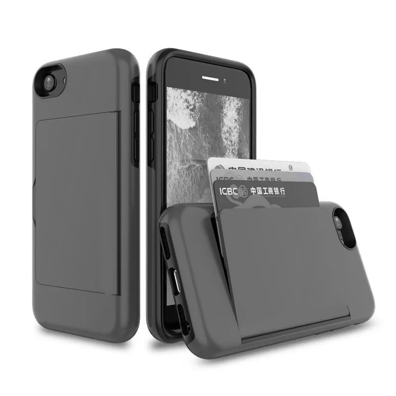 For iPhone 18 Pro Max 17 16 15 14 13 12 11 XS XR SE 2022  6 7 8 Plus Case Candy Color Card Slots Cover Business Capa