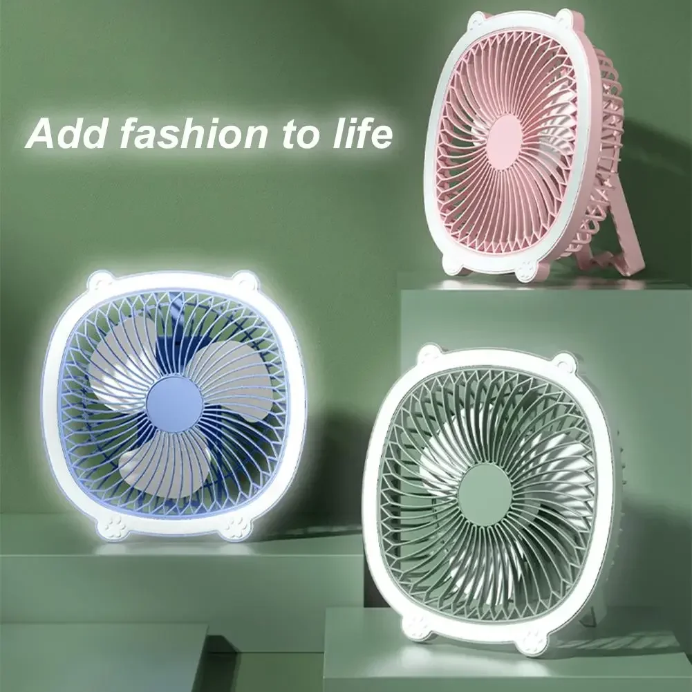 Mini Fan Light montado na parede, Desktop Night Light, Ventilador do quarto do agregado familiar, Energia eólica alta, Longa resistência, silenciosa