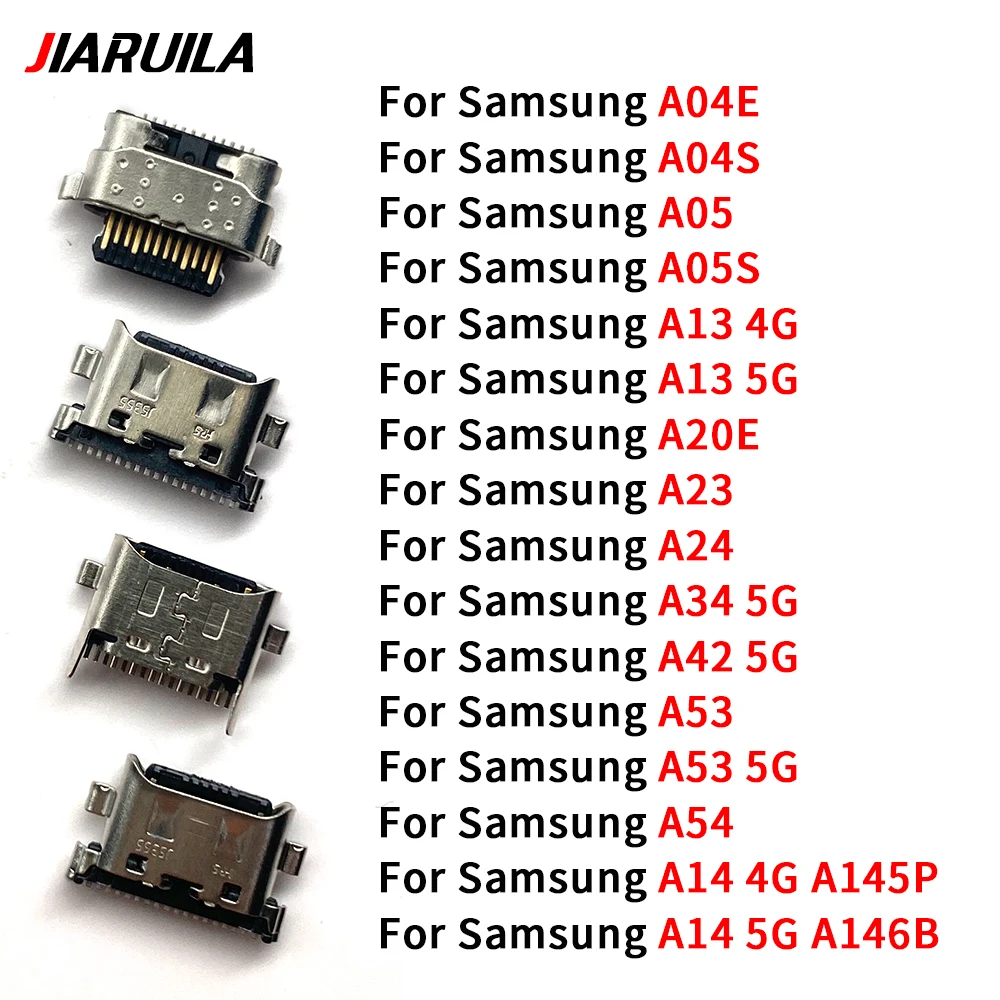 Micro mini conector de soquete de USB Jack, carregador para Samsung A04E, A04S, A05, A05S, A13, 4G, A13, 5G, A14, A145P, A146B, A20E, A23, A24, PCes