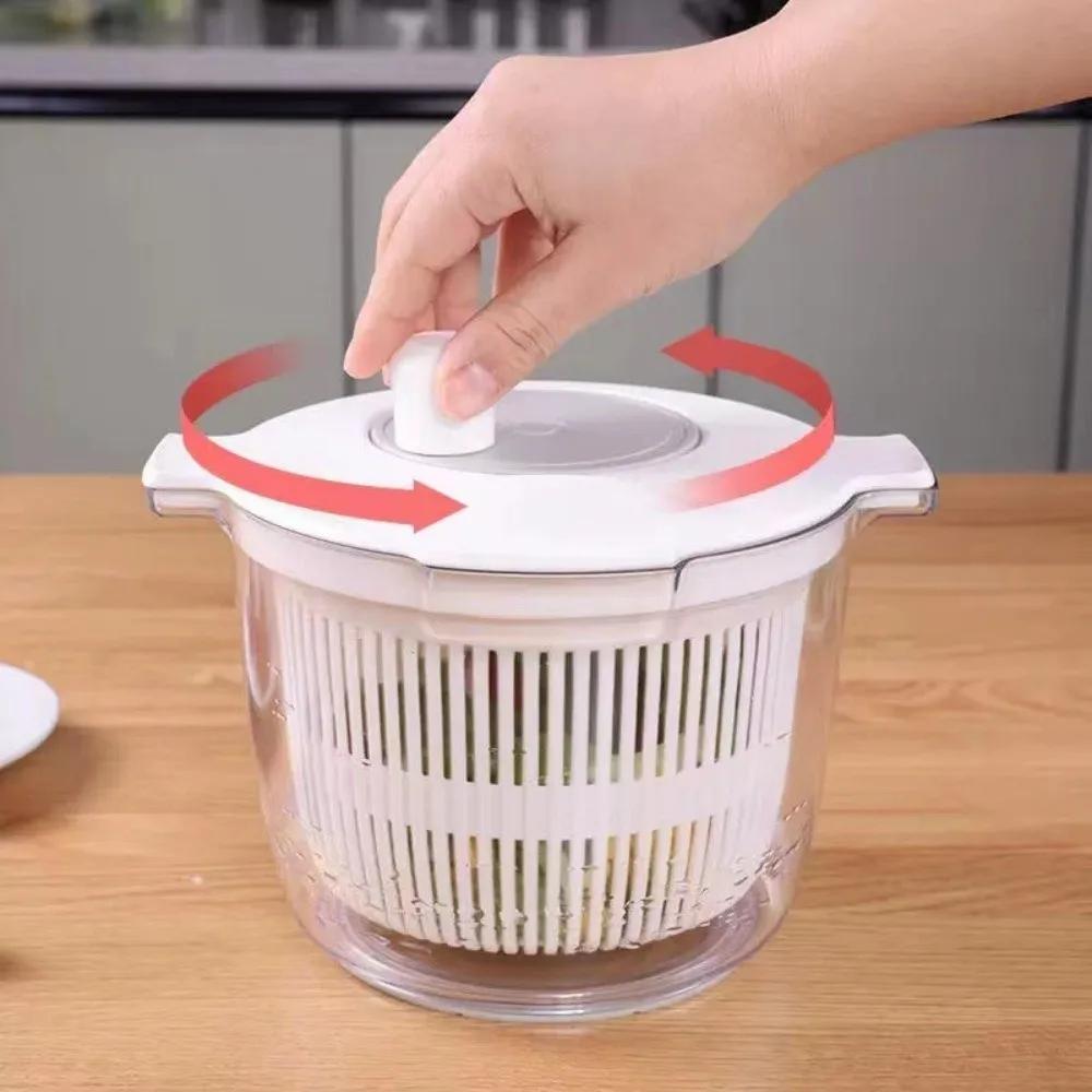 Multifunctional Food Strainer Household Use 2 in 1 Vegetable Salad Spinner Quick Dry Large Capacity Salad Dryer