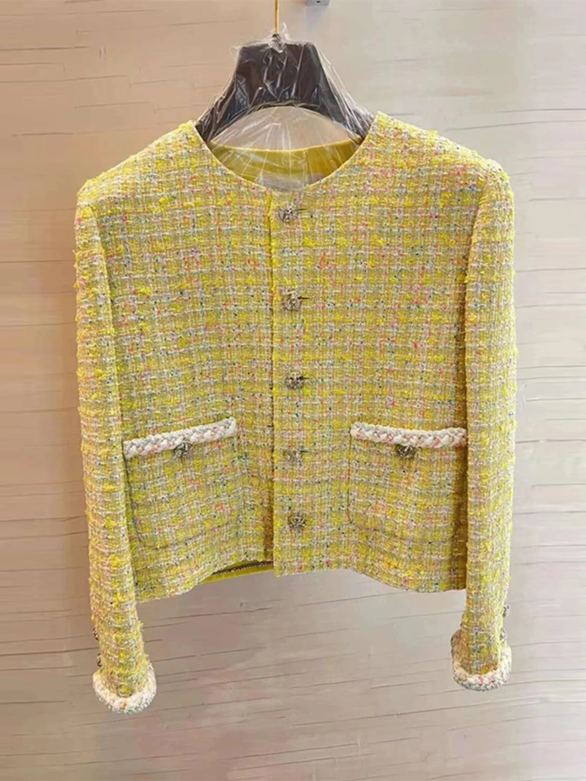 

High-End Sle Women's Jaet 2025 Spring Autumn Elegance Ladylike Thiened Knit round Ne Top Polyester Fiber