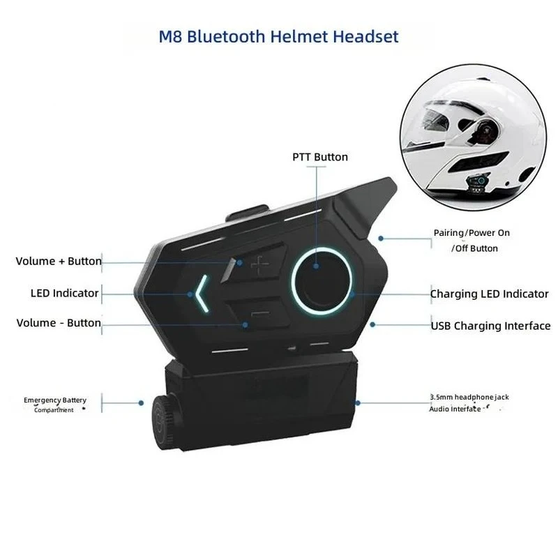 for Manufacturer Motorcycle Wireless Communication Intercom Helmet Headset System