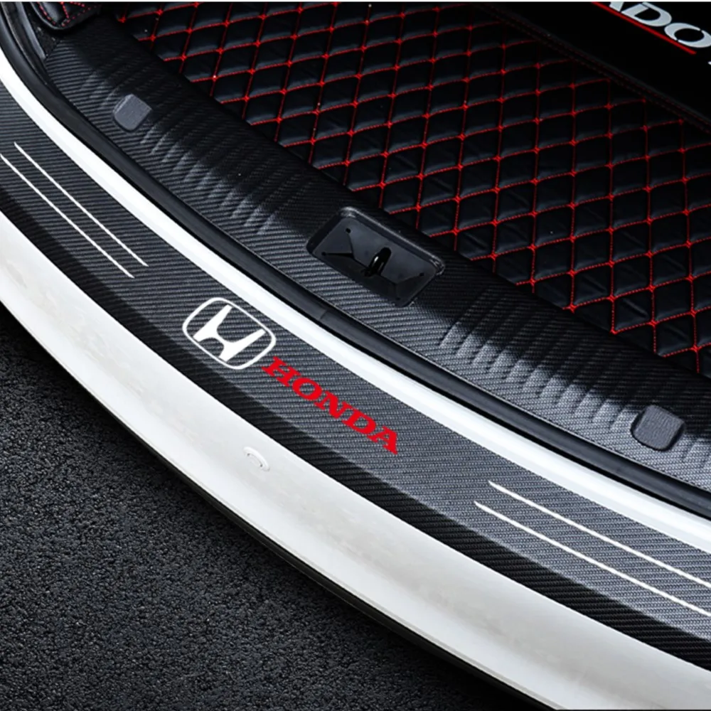 1pc Car Rear Bumper Trunk Load Edge Protective Stickers For Honda Fit Civic Jazz CITY Accord CR-Z VTEC Vezel Insight Accessories view 2