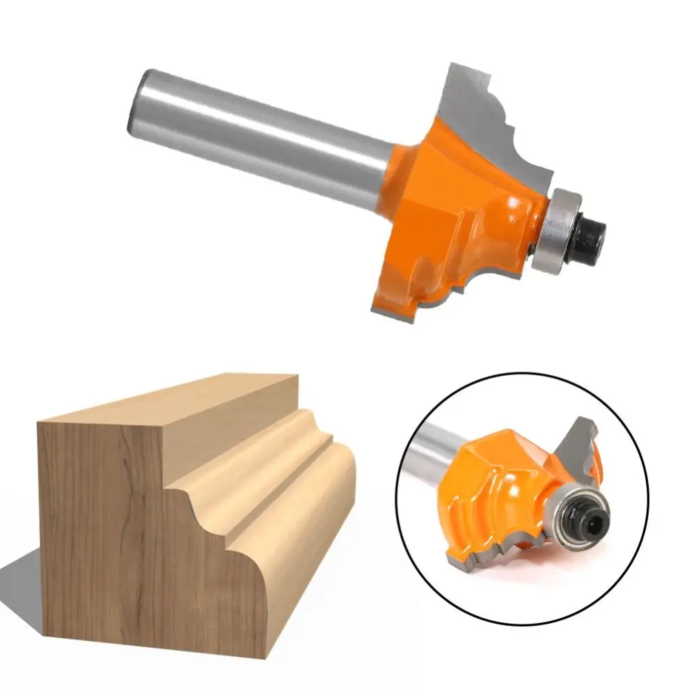 with Bearing Milling Cutter Durable 8MM Shank Woodworking Tools Trim Corner Round Cove Carbide Router Bit