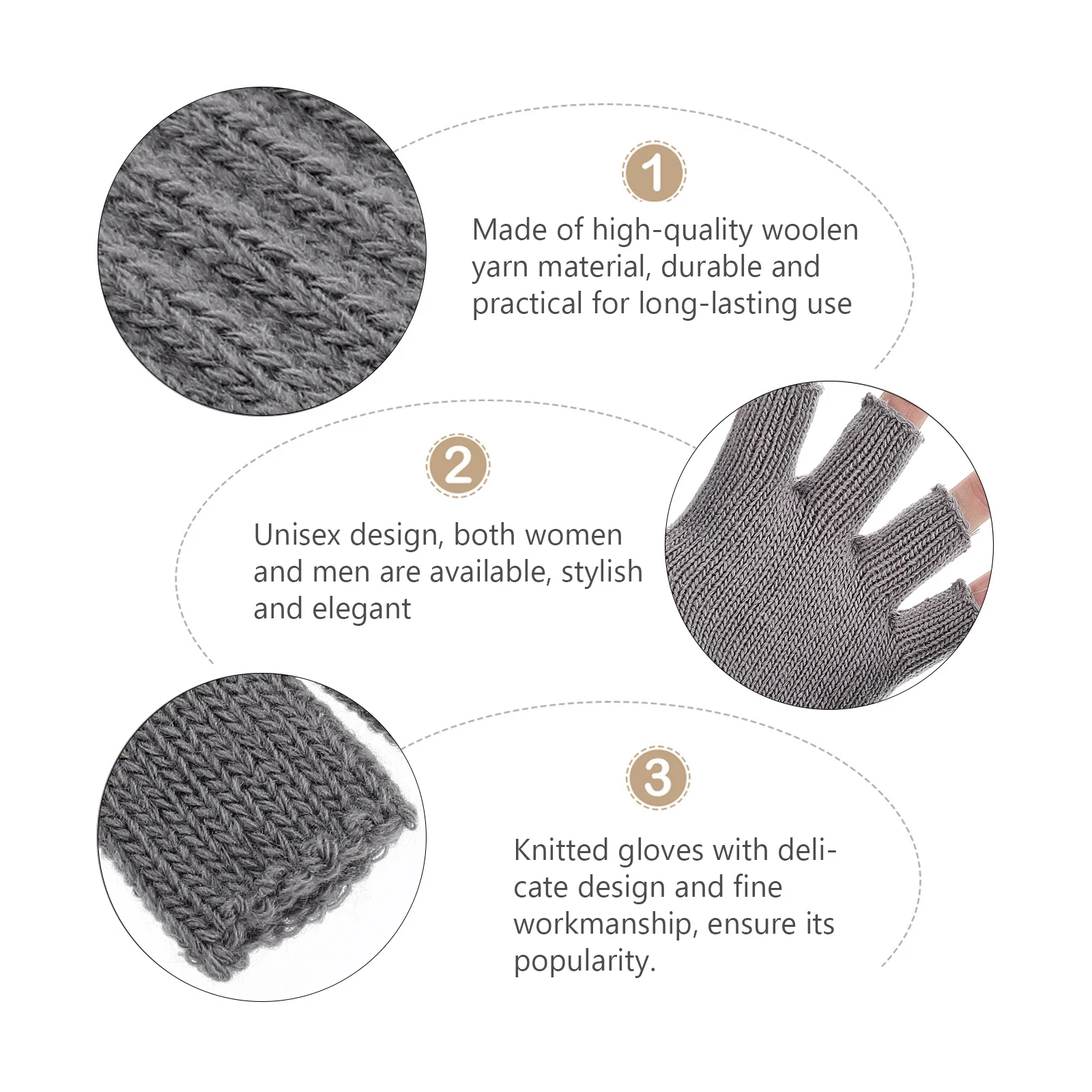 

1Pair USB Heated Mitten Unisex Fingerless Gloves Warm Knitting Woolen Yarn Winter Hands Warmer Thermal Gloves Cycling Ski