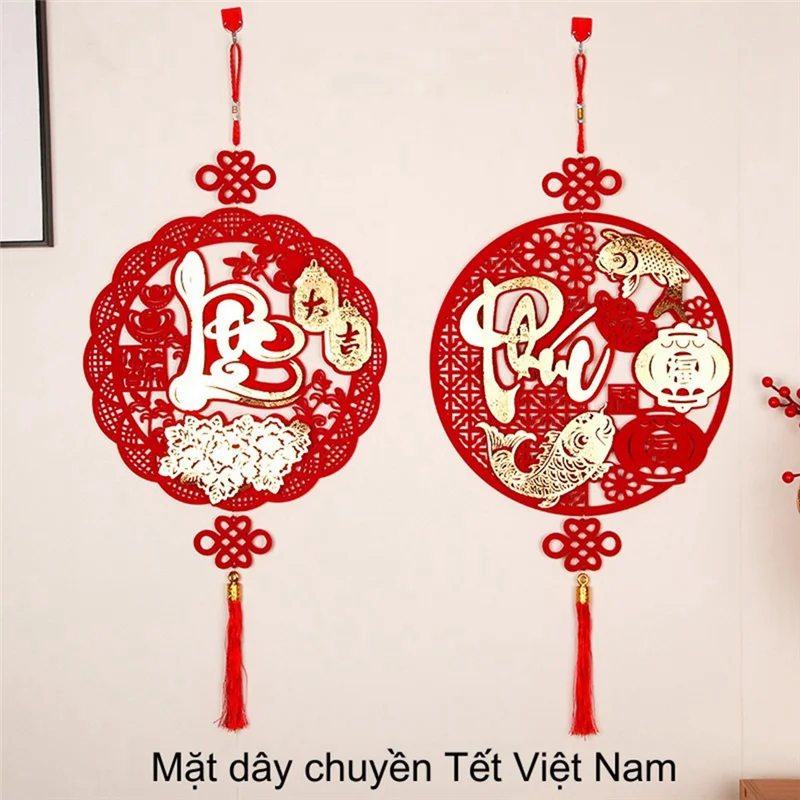 TFORU-الصينية القمرية السنة الجديدة ديكور 2024 فيتنام مهرجان الربيع قلادة معلقة الصينية عقدة قلادة المنزل Tet الديكور 3 سهلة