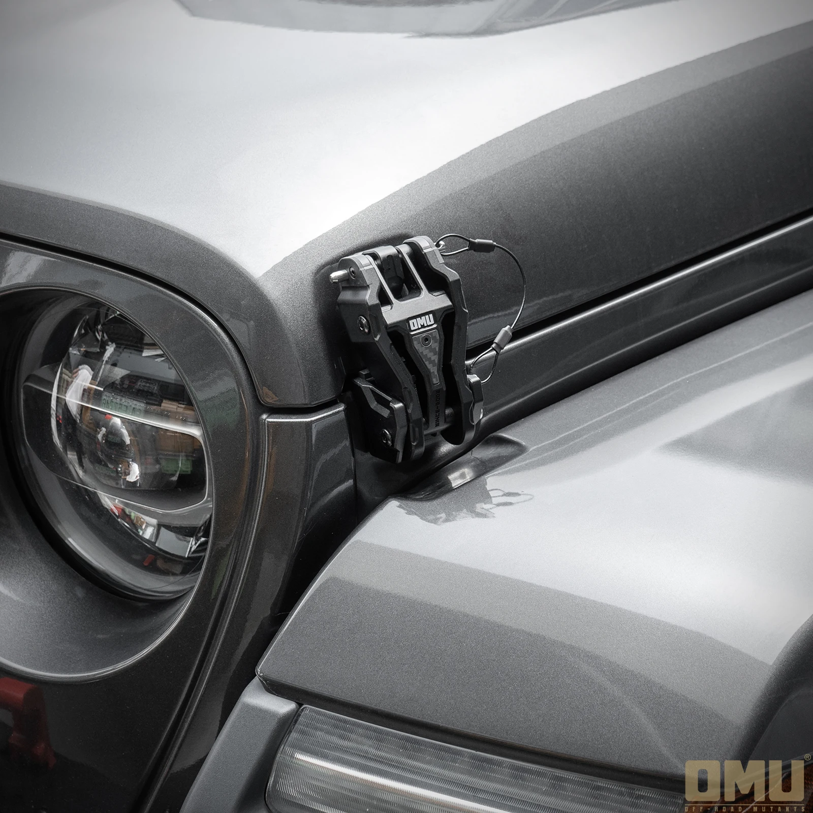 OMU 4x4 الألومنيوم هود الصيد قفل غطاء محرك السيارة هود المزالج ل جيب رانجلر JK/JKU 2007-2017 JL/JLU 2018-2024 & المصارع JT 2019-2024 #5