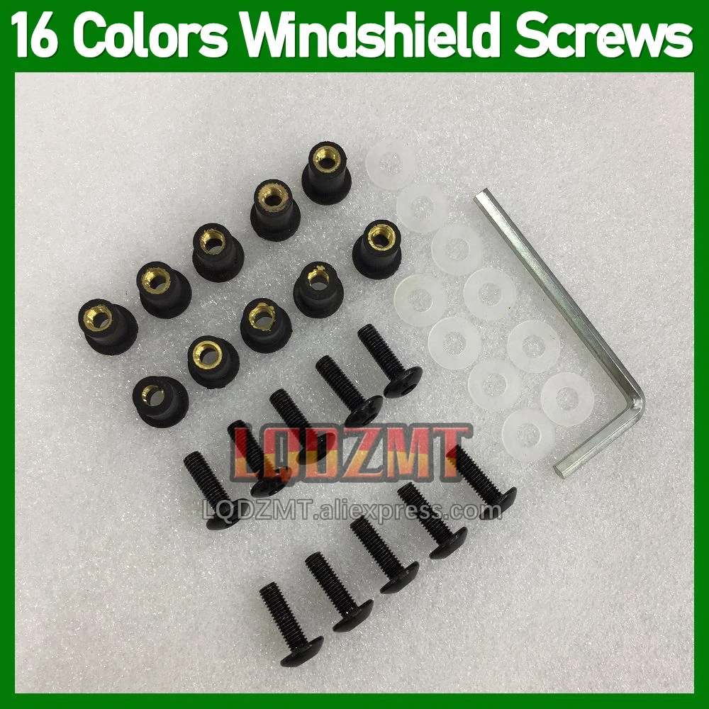 31pcs Moto Body Windshield Bolts For KAWASAKI NINJA ZX-6R ZX 6R 6 R ZX6R 94 95 96 97 1994 1995 1996 1997 Windscreen Nuts Screws