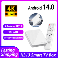 H96Max Android 14 TV Box Set Top Box 4K 2GB RAM 8GB/16GB ROM HD Media Player Ultra HD WiFi BT Quad Core Set Top TV Box H313