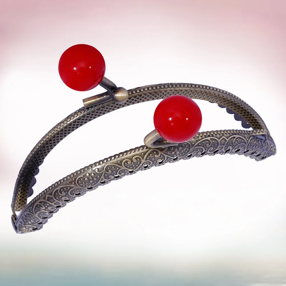 

8.5cm Pearl Head Frame Retro Semicircular Metal Clasp for Coin Purse DIY Craft Bag Making Accessories Vintage Engraved Candy