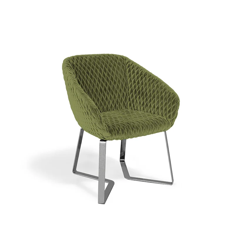 

Italian light luxury restaurant chair stainless steel foot adult reception chair