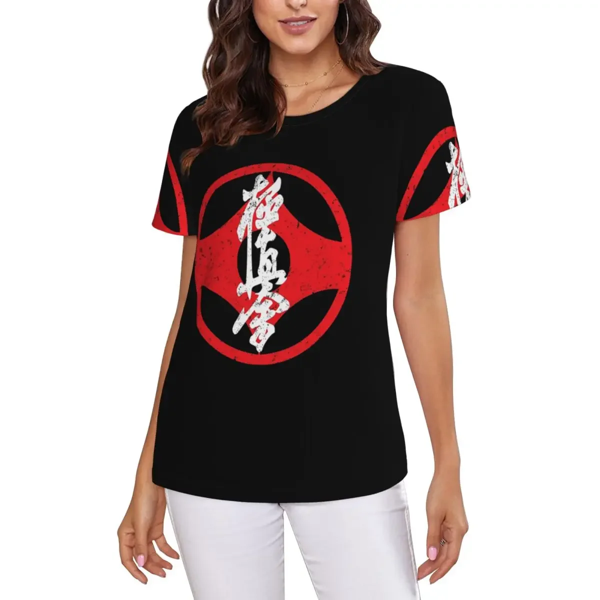 Kyokushin Kaikan Karate Symbol Kyokushinkai Dojo T-Shirt Women Short Sleeve T Shirts Round Neck Clothing Cotton Summer Tees