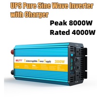 8000W UPS Pure Sine Wave Power Inverter DC 12V 24V To AC 220V 3000W 4000W 6000W Charge Battery UPS Supply Converter Car Inverter