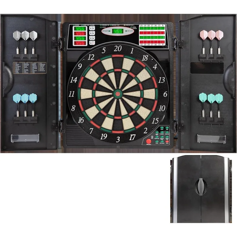 5400 Electronic Dartboard and Cabinet, Black