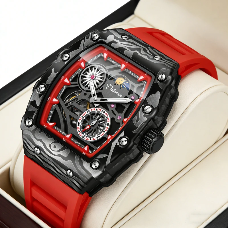 

2026 Top Brand Luxury Automatic Mechanical Men Watch Moon Phase Waterproof Luminous Men's Watches Reloj