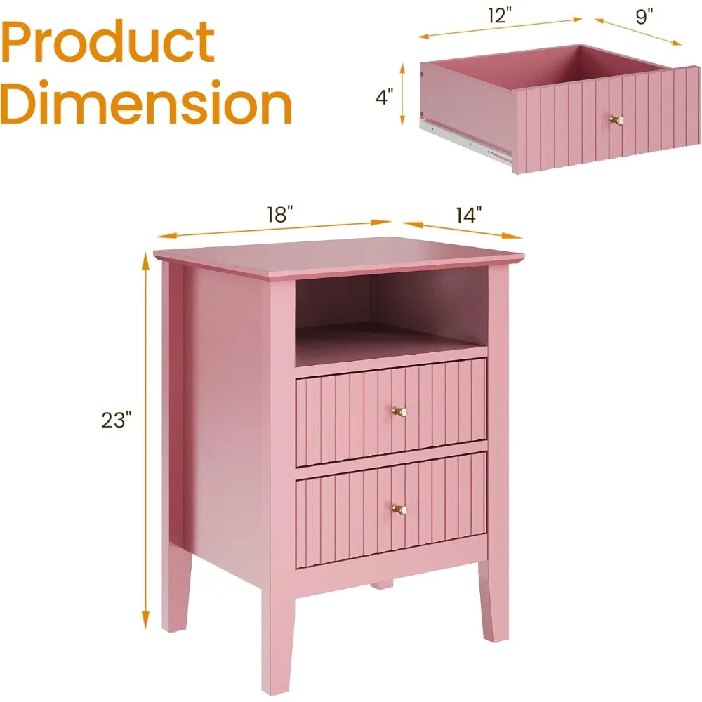 منضدة محطة شحن، طاولة أريكة مخددة بدرجين، طاولة نهاية خشبية لغرفة النوم مع مساحة تخزين #2