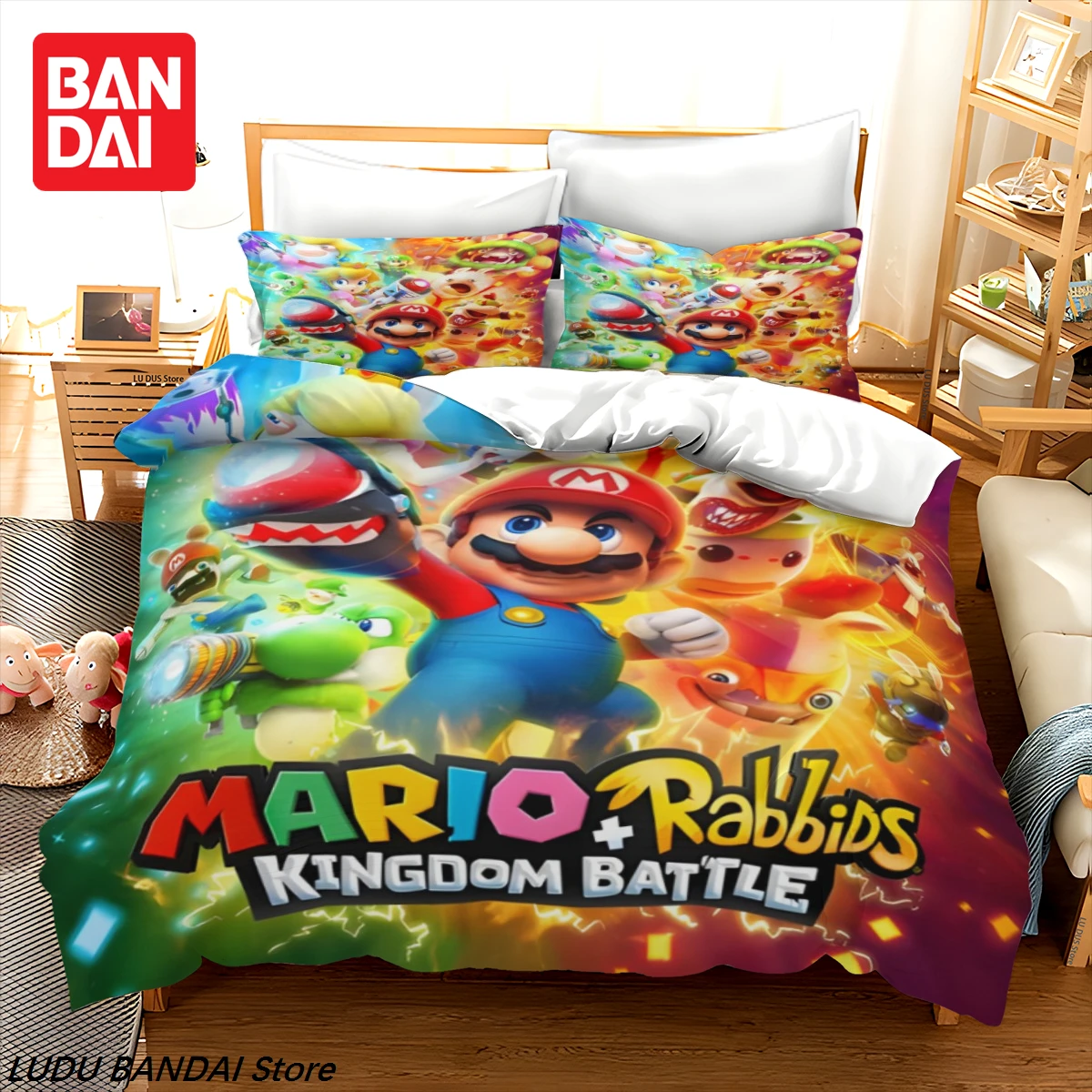 3D Anime Super Mario Bedding Set Super Mario Quilt Cover Double Twin Full Queen King Adult Kids Bedclothes Duvet Cover