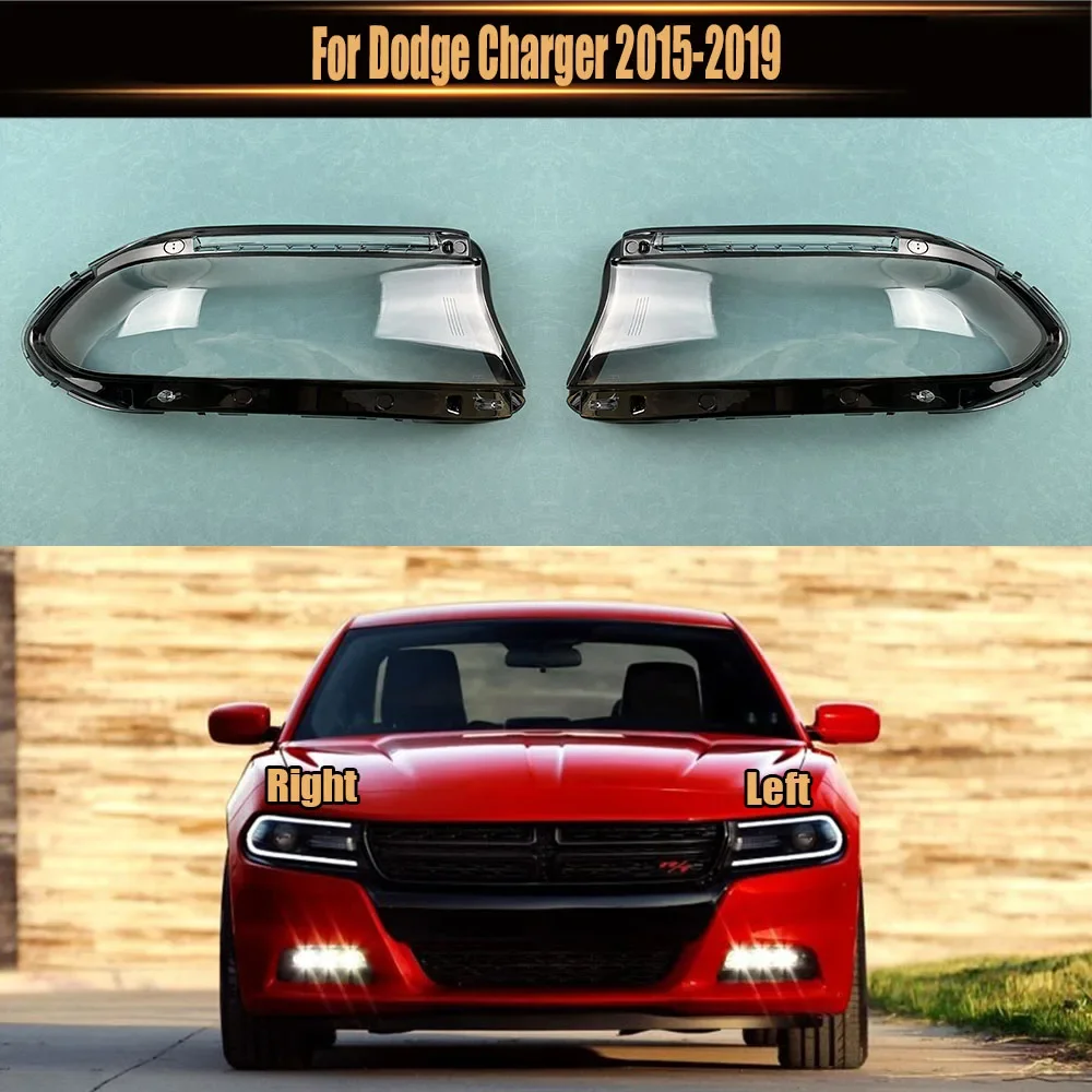 

For Dodge Charger 2015 2016 2017 2018 2019 Headlamp Transparent Cover Lampshade Headlight Shell Lens Plexiglass